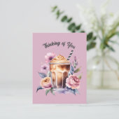 水色コーヒーの花 ポストカード (スタンド正面)