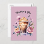 水色コーヒーの花 ポストカード (正面/裏面)