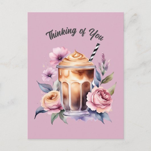 水色コーヒーの花 ポストカード (正面)