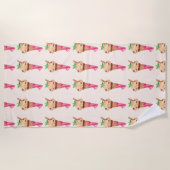 水色コーヒーアイスクリームコーン ビーチタオル (正面)