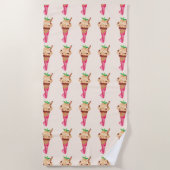 水色コーヒーアイスクリームコーン ビーチタオル (正面)