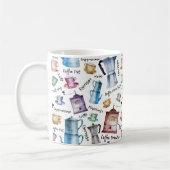 水色コーヒーエスプレッソカップ、マグカップポットパターン コーヒーマグカップ (左)