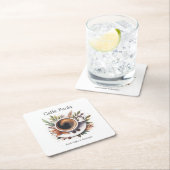 水色コーヒーカップ スクエアペーパーコースター (インサイチュ)