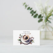 水色コーヒーカップ 名刺 (スタンド正面)