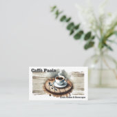 水色コーヒーカップ 名刺 (スタンド正面)