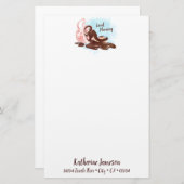 水色コーヒーキャット 便箋 (正面/裏面)