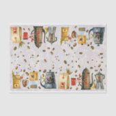 水色コーヒーグラインダーポットマグ豆レース 薄葉紙 (正面)