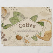 水色コーヒーコラージスクーブック紙 (正面/裏面)