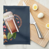 水色コーヒーデザートケーキキッチン キッチンタオル (四つ折り)