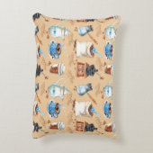 水色コーヒーラッピング紙タンクトップ アクセントクッション (裏面(縦))