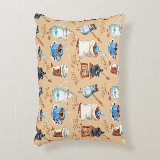 水色コーヒーラッピング紙タンクトップ アクセントクッション (正面(垂直))