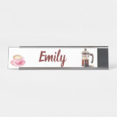 水色コーヒー時間名 デスクネームプレート (正面)