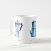 水色コーヒー粉砕機、ポット及び浸透器 コーヒーマグカップ (正面左)