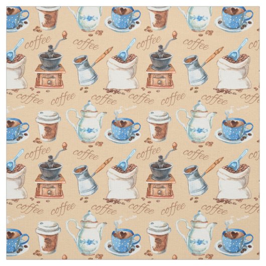 水色コーヒー ファブリック (見本)