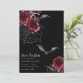 水色ゴシックのハロウィーン結婚式の日付を保存 セーブザデート (スタンド正面)