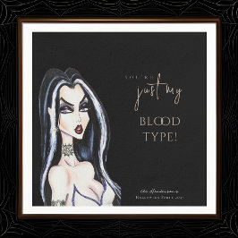 水色ゴシック魔女ハロウィーンブラック スタンダードカクテルナプキン