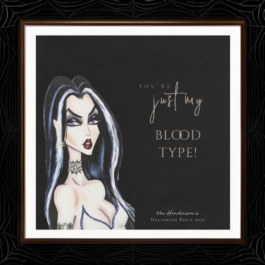 水色ゴシック魔女ハロウィーンブラック スタンダードカクテルナプキン