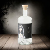 水色ゴシック魔女ハロウィーンブラック リキュールボトルラベル