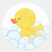 水色ゴムアヒル丸シール ラウンドシール (正面)
