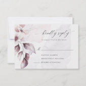 水色ゴージャス秋フローラRSVPカード 出欠カード (正面)