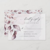 水色ゴージャス秋フローラRSVPカード 出欠カード (正面/裏面)