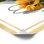 水色ゴールデンレトリエバーパピーと金ゴールドフレーム ポスター (コーナー)