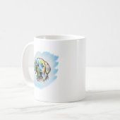 水色ゴールデンレトリエバーマグ コーヒーマグカップ (正面左)