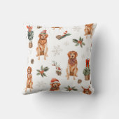 水色ゴールデンレトリバークリスマスドッグス クッション (裏面)