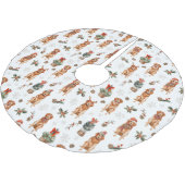 水色ゴールデンレトリバークリスマスドッグス ブラッシュドポリエステルツリースカート (アングル)