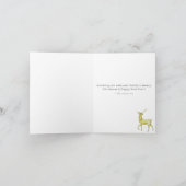 水色ゴールデンレトリバー雪のクリスマス カード (内部)