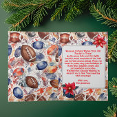 水色サッカーファミリーフォトホリデーグリーティング カード