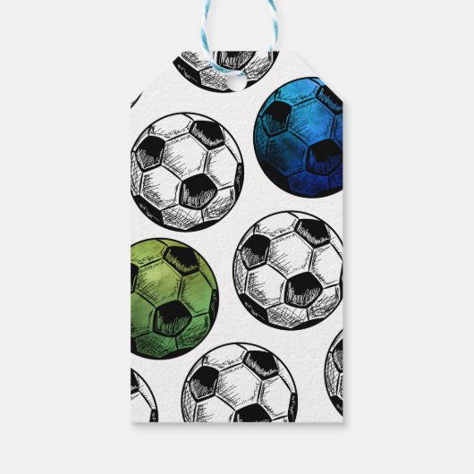 水色サッカーメッセージカード |サッカーありがとうございました ギフトタグ (裏面)