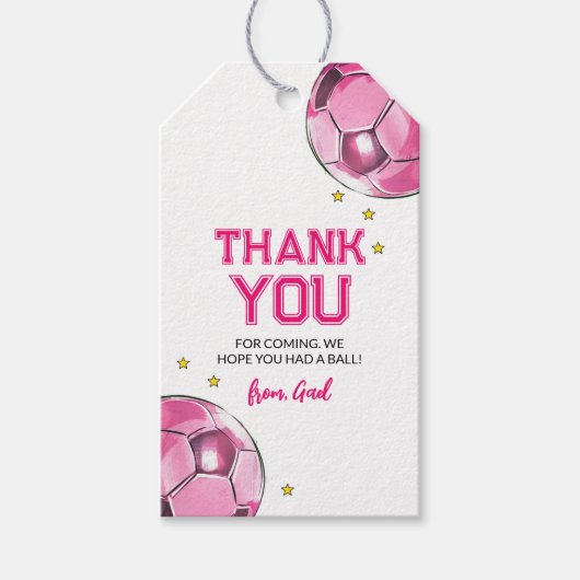 水色サッカーメッセージカード |サッカー ギフトタグ (正面)