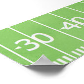 水色サッカーワンバースデーウェルカムサイン ポスター (角)