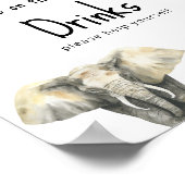 水色サファリ野生動物 – ドリンク ポスター (角)