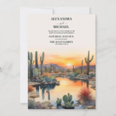 水色サボテン結婚ズ、ボホ宛先、Nat 招待状 (正面)