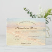 水色サンセットシーコーストパステル結婚カラー 招待状 (スタンド正面)