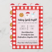 水色サンタミルク&クッキースワップ招待状 サンキューカード (正面/裏面)