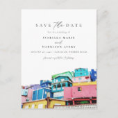 水色サンファンプエルトリコカラフル建物 ポストカード (正面)