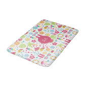 水色サンフリップフロップ夏のビーチをテーマ バスマット (アングル)