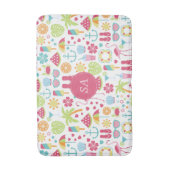 水色サンフリップフロップ夏のビーチをテーマ バスマット (正面縦)