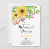 水色サンフローズ秋の結婚式リハーサルディナー 招待状 (正面)