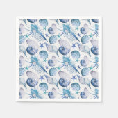 水色シェル スタンダードカクテルナプキン (正面)