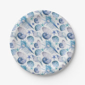 水色シェル ペーパープレート (正面)