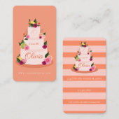 水色シタスフローラ3層ケーキケーキベーカリー 名刺 (正面/裏面)