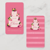 水色シタスフローラ3層ケーキケーキベーカリー 名刺 (正面/裏面)