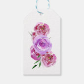 水色シックな牡丹パステルブーケ感謝していユーザ ギフトタグ (正面)