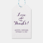 水色シックな牡丹パステルブーケ感謝していユーザ ギフトタグ (裏面)