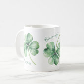 水色シャムロックあなたの恵みは多い コーヒーマグカップ (正面左)