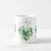 水色シャムロックあなたの恵みは多い コーヒーマグカップ (中央)